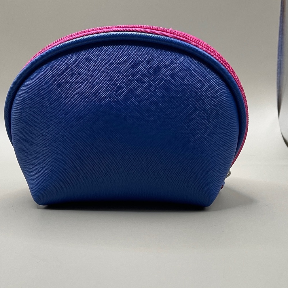 Macys Blue and Pink Cosmetic Bag Like New Vibrant Macys Cosmetic